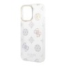 Guess для iPhone 14 Pro Max чехол PC/TPU Peony glitter Electroplated camera Hard White