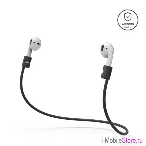 Шнурок-крепление Elago Strap для AirPods All, черный