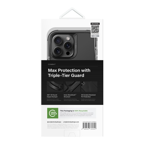Uniq для iPhone 16 Pro Max чехол Combat Black (MagSafe)