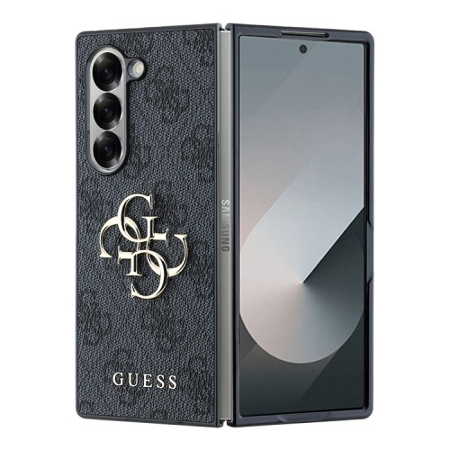 Guess для Galaxy Z Fold 6 чехол PU кожа 4G Big metal logo Black