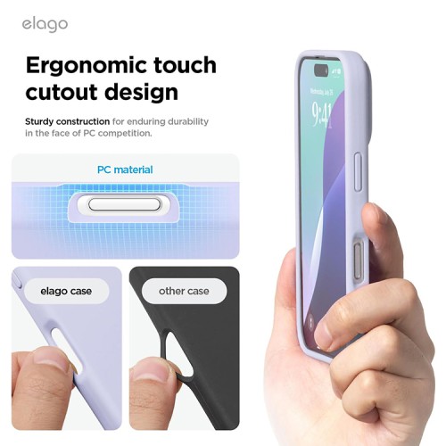 Elago для iPhone 16 чехол Soft silicone (Liquid) Purple