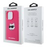 Karl Lagerfeld для iPhone 16 Pro Max чехол Liquid Silicone NFT Choupette Head Hard Fuchsia (MagSafe)