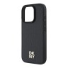 DKNY для iPhone 16 Pro чехол PU Repeat Stack metal logo Hard Black (MagSafe)