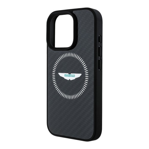 Aston Martin для iPhone 16 Pro Max чехол Real Carbon Counter Design Hard Black (MagSafe)