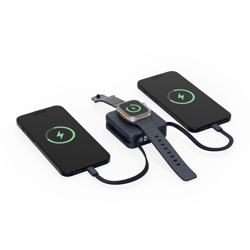 Energea АКБ MagPac MINI Plus, 10000W Magnetic wireless 15W +С 20W +2 C cables and Display Blue