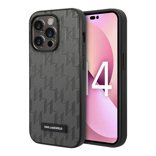 (Уценка) Чехол Karl Lagerfeld PU-кожа Saffiano Monogram w Metal logo для iPhone 14 Pro Max