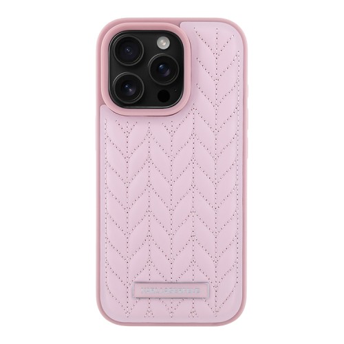 Karl Lagerfeld для iPhone 16 Pro Max чехол PU Quilted Braid pattern Hard Pink