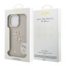 Guess для iPhone 15 Pro Max чехол PU Grained leather 4G Big metal logo and Camera Stand Hard Beige