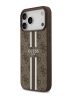 Guess для iPhone 17 Pro Max чехол PU 4G Stripes Hard Brown (MagSafe)