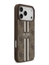 Guess для iPhone 17 Pro Max чехол PU 4G Stripes Hard Brown (MagSafe)