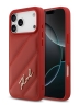 Karl Lagerfeld для iPhone 17 Pro Max чехол PU Quilted Signature metal logo Hard Red