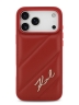 Karl Lagerfeld для iPhone 17 Pro Max чехол PU Quilted Signature metal logo Hard Red