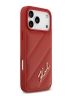 Karl Lagerfeld для iPhone 17 Pro Max чехол PU Quilted Signature metal logo Hard Red