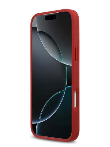 Karl Lagerfeld для iPhone 17 Pro Max чехол PU Quilted Signature metal logo Hard Red