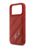 Karl Lagerfeld для iPhone 17 Pro Max чехол PU Quilted Signature metal logo Hard Red