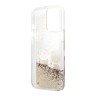 Чехол Karl Lagerfeld Liquid glitter Karl and Choupette Hard для iPhone 13 Pro, золотой
