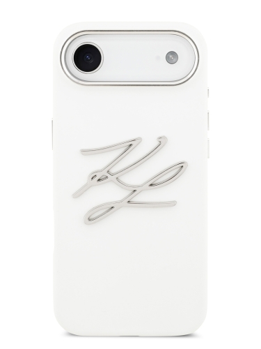 Karl Lagerfeld для iPhone Air чехол Liquid Silicone Initials Metal Logo & Camera Hard White