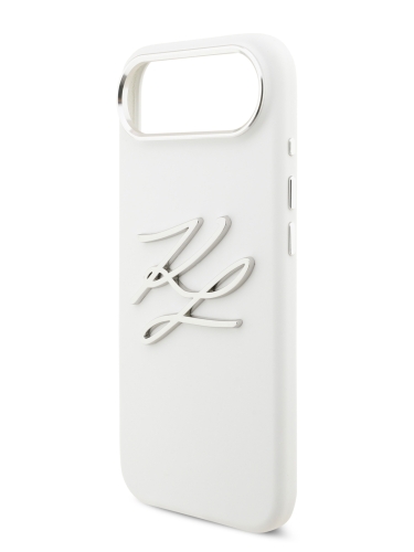 Karl Lagerfeld для iPhone Air чехол Liquid Silicone Initials Metal Logo & Camera Hard White