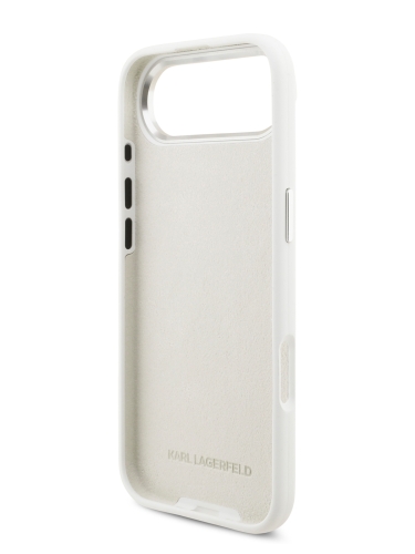 Karl Lagerfeld для iPhone Air чехол Liquid Silicone Initials Metal Logo & Camera Hard White