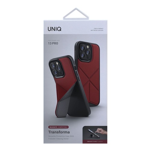Чехол подставка Uniq Transforma MagSafe для iPhone 13 Pro, красный