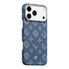 BlueO чехол для iPhone 17 Pro, Tactile Woven Air Aramid fiber (Kevlar) Blue (MagSafe)