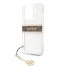 Чехол Guess 4G Stripe Hard Transparent +Gold charm для iPhone 13 Pro Max