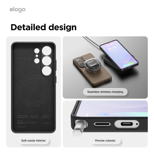 Elago для Galaxy S26 Ultra чехол Magnetic PU Leather Black (MagSafe)
