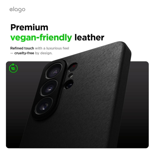 Elago для Galaxy S26 Ultra чехол Magnetic PU Leather Black (MagSafe)