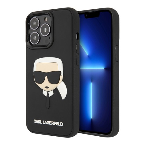Чехол Lagerfeld 3D Rubber Karl's head Hard для iPhone 14 Pro Max, черный