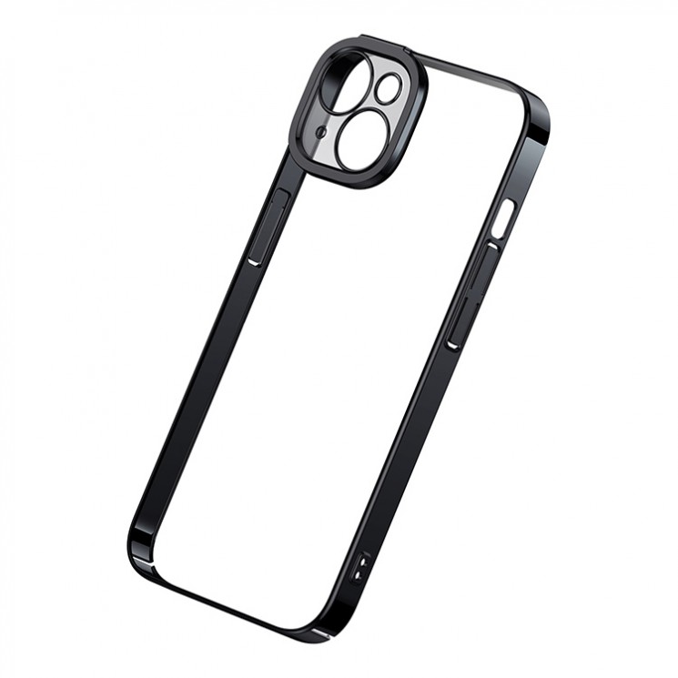 Чехол Baseus Glitter Case PC +Tempered glass для iPhone 14, черная рамка