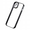 Чехол Baseus Glitter Case PC +Tempered glass для iPhone 14, черная рамка
