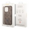 Чехол Guess PU 4G Double cardslot w Metal triangle logo Hard для iPhone 14 Pro, коричневый