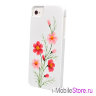 Чехол iCover Wild Flower для iPhone 5s SE, White/Pink 