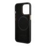Чехол Guess PU 4G Plate metal logo Hard для iPhone 14 Pro, серый (Magsafe)