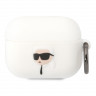 Чехол Lagerfeld Silicone case with ring NFT 3D Karl для Airpods Pro, белый
