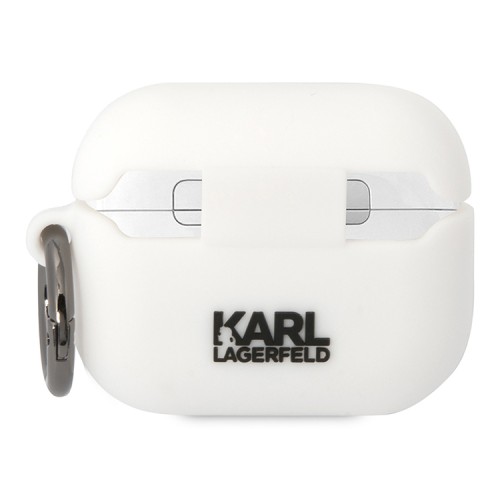 Чехол Lagerfeld Silicone case with ring NFT 3D Karl для Airpods Pro, белый