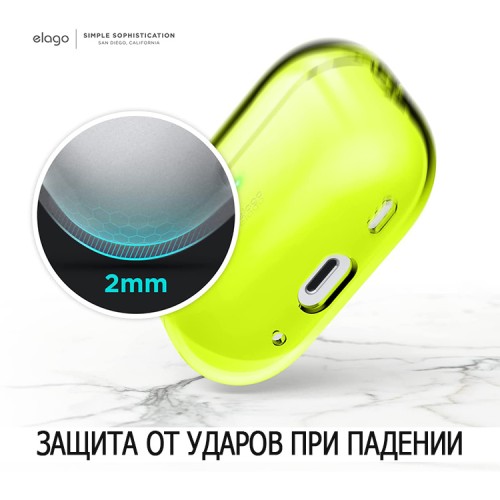 Чехол Elago Clear Hang case для AirPods Pro 2, Neon Yellow