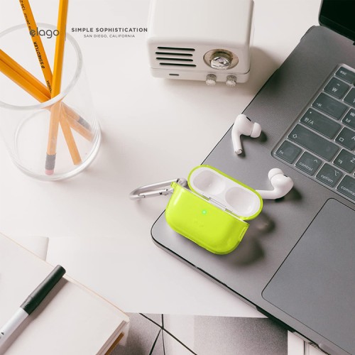 Чехол Elago Clear Hang case для AirPods Pro 2, Neon Yellow