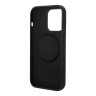 Чехол AMG Liquid silicone Big white logo Hard для iPhone 14 Pro Max, черный (MagSafe)