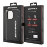 Чехол AMG Liquid silicone Big white logo Hard для iPhone 14 Pro Max, черный (MagSafe)