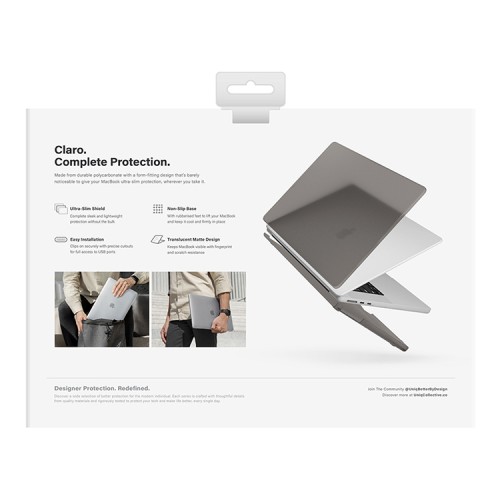 Чехол Uniq HUSK Pro Claro для MacBook Air 13 (2023/22 M2), Matte Grey