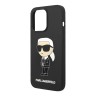 Lagerfeld для iPhone 15 Pro чехол Liquid silicone NFT Karl Ikonik Hard Black