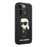 Lagerfeld для iPhone 15 Pro чехол Liquid silicone NFT Karl Ikonik Hard Black