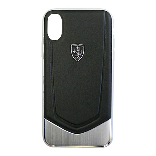 Чехол Ferrari Heritage V Hard кожа/алюминий для iPhone X/XS, черный