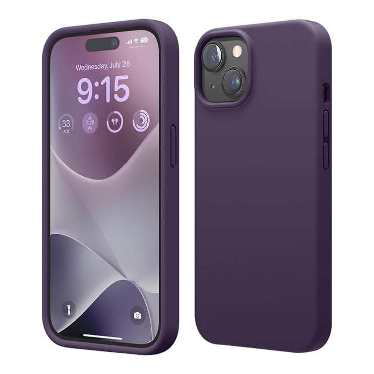 Elago для iPhone 15 чехол Soft silicone (Liquid) Deep Purple