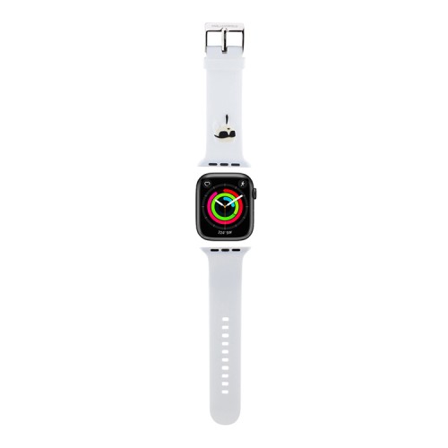 Karl Lagerfeld для Apple Watch 42-41-40 mm ремешок 3D Rubber NFT Karl head White