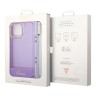 Guess для iPhone 14 Pro Max чехол PC/TPU Translucent Electoplated camera Hard +hand Strap Purple