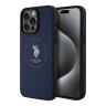 U.S. Polo для iPhone 15 Pro Max чехол PU Round Double horse logo Hard Blue (MagSafe)