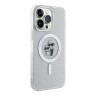 Lagerfeld для iPhone 14 Pro чехол PC/TPU NFT Karl & Choupette Hard Glitter Transp (MagSafe)