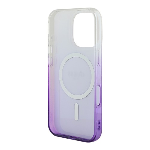 Guess для iPhone 16 Pro чехол PC/TPU Glitter Gradient Purple (MagSafe)